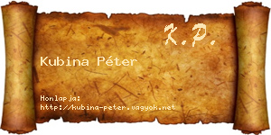 Kubina Péter névjegykártya